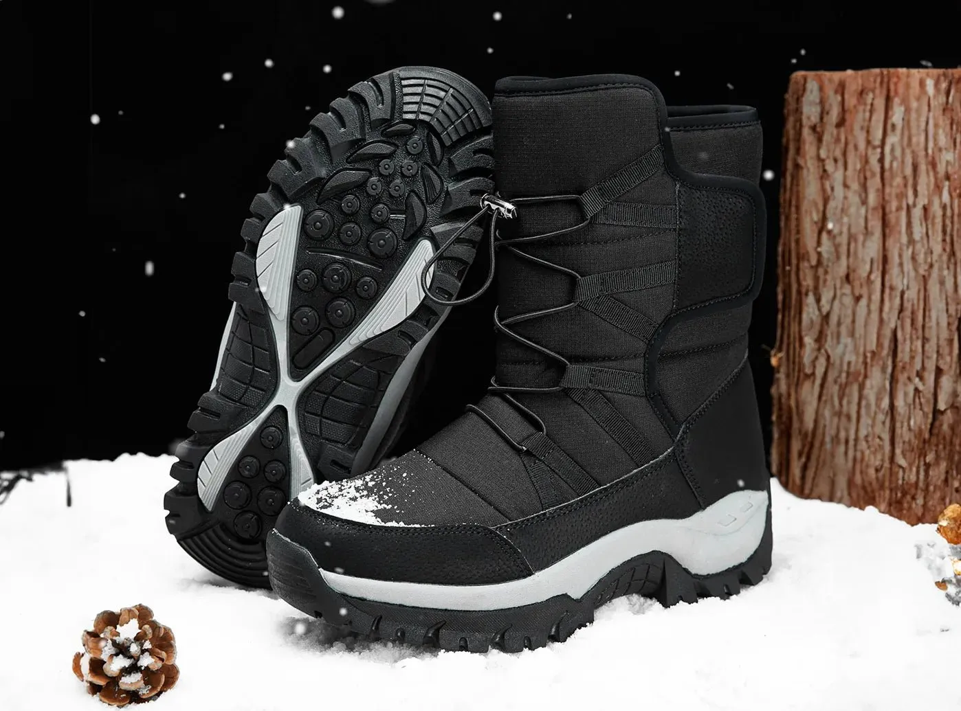 FitVille Men's Faux Fur-Lined Snow Boots sold by FitVille product image thumbnail 3