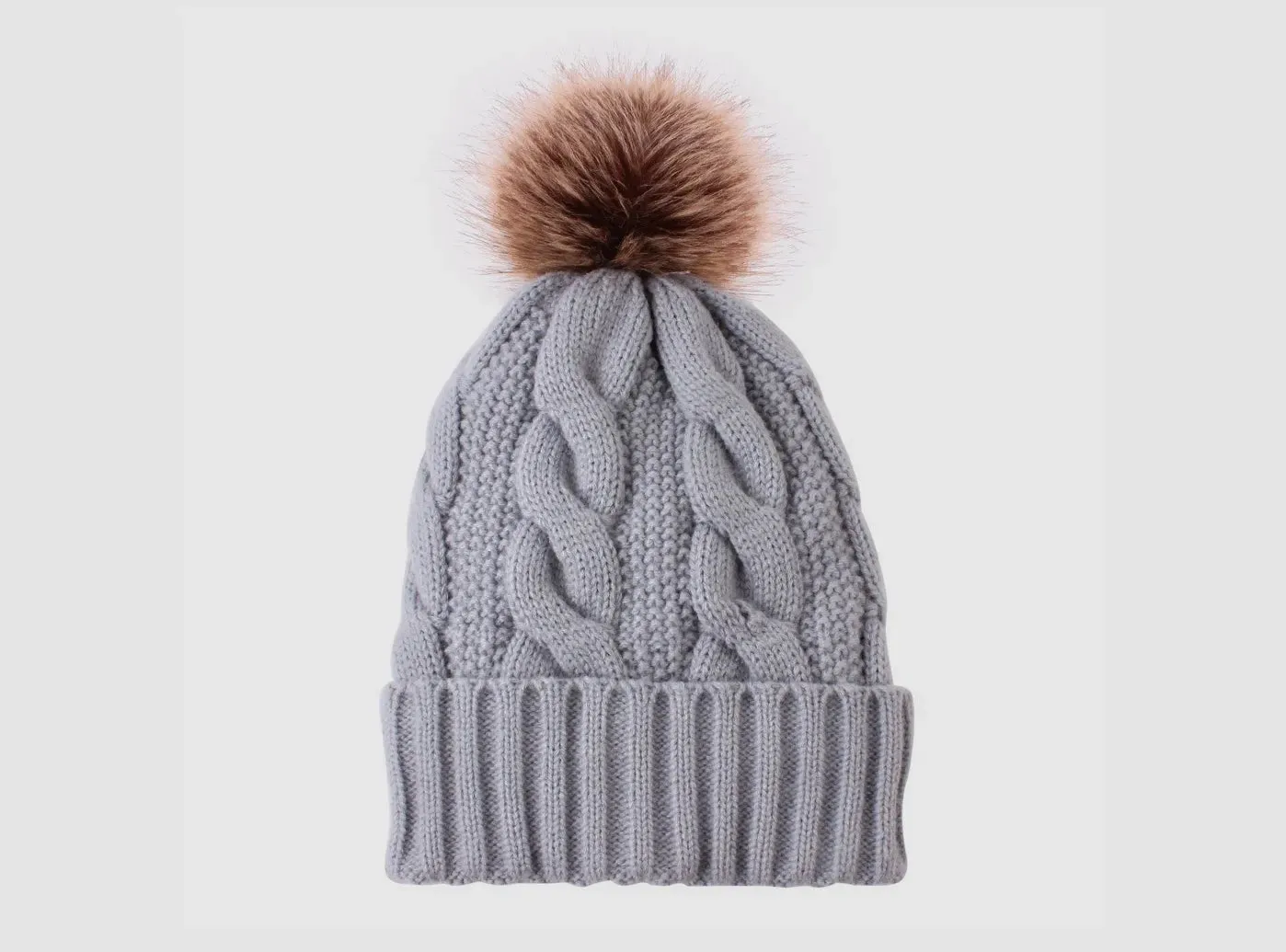 FitVille Women's Knit Beanie with Faux Fur Pom Pom sold by FitVille product image thumbnail 4