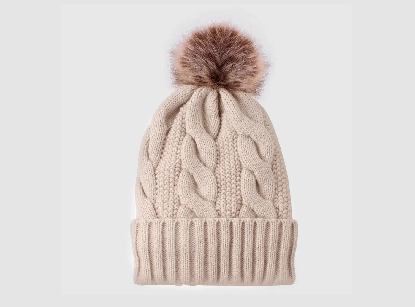 FitVille Women's Knit Beanie with Faux Fur Pom Pom sold by FitVille