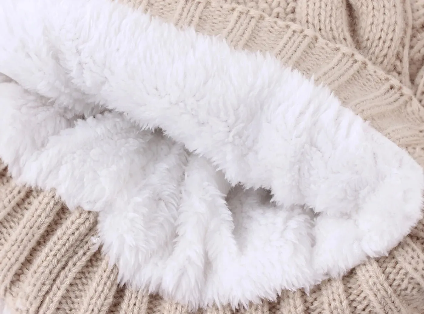 FitVille Women's Knit Beanie with Faux Fur Pom Pom sold by FitVille product image thumbnail 2