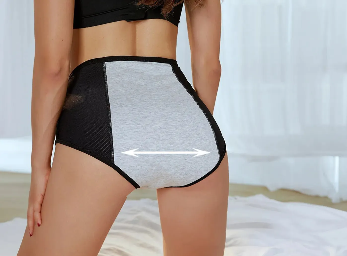 FitVille Women's Plus Size High-Waist Period Panties (5 per pack) sold by FitVille product image thumbnail 3