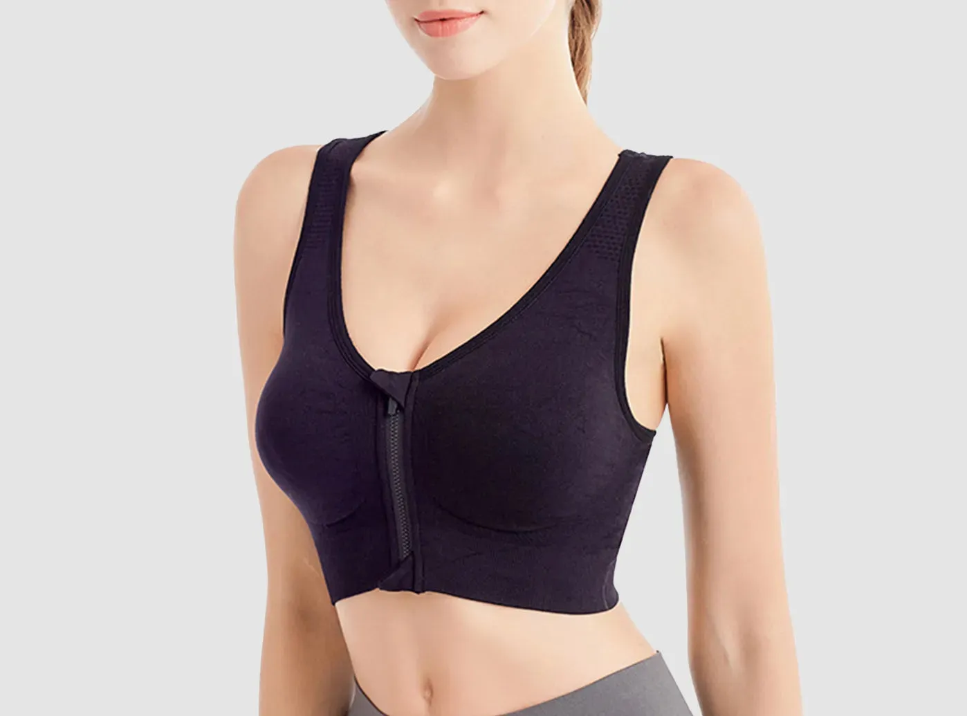 FitVille Women's Zip Front Sports Bra sold by FitVille product image thumbnail 5
