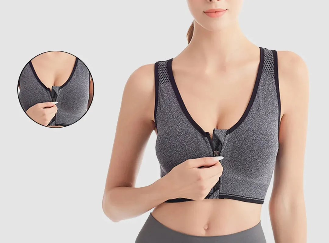 FitVille Women's Zip Front Sports Bra sold by FitVille