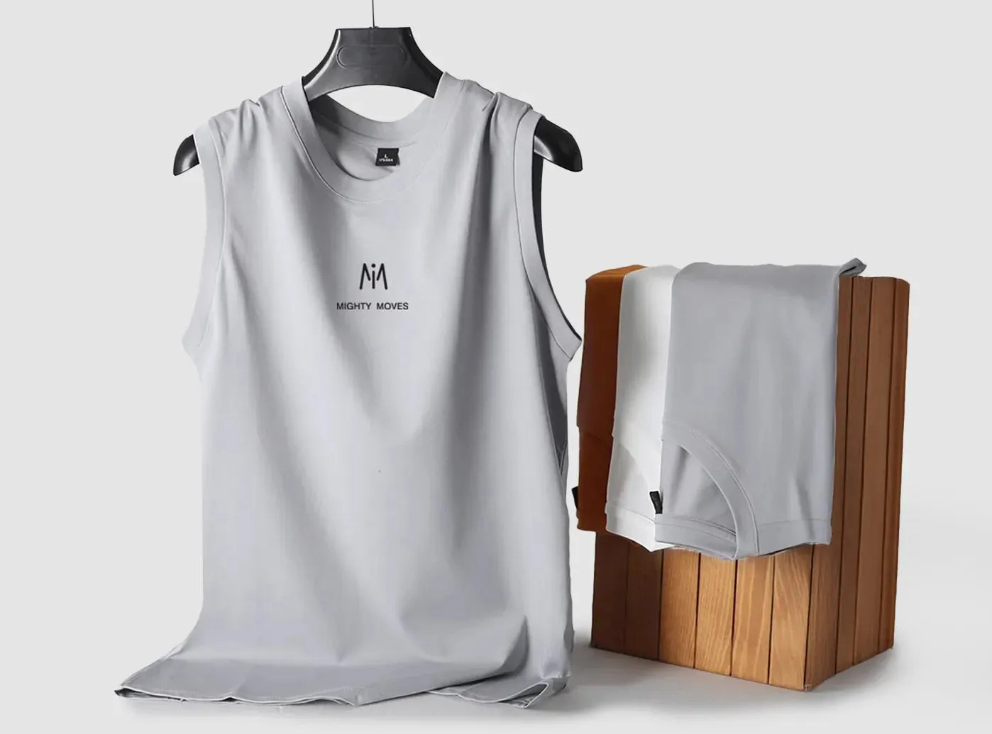 FitVille Men's Sleeveless Silky Vest sold by FitVille product image thumbnail 2