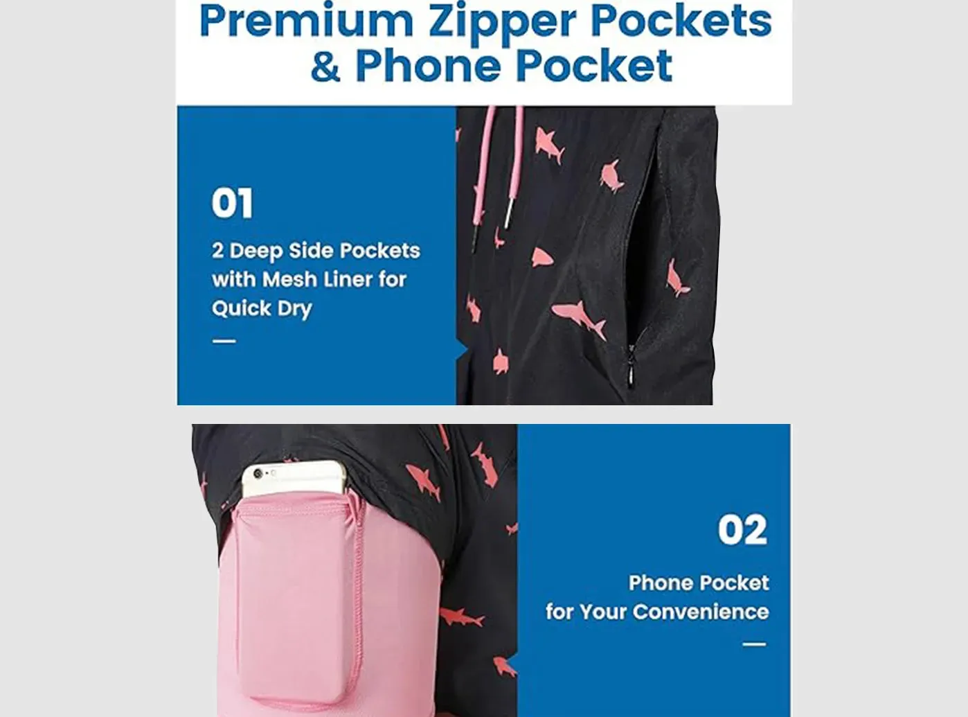 FitVille Men's 2-in-1 Sport Shorts sold by FitVille product image thumbnail 3