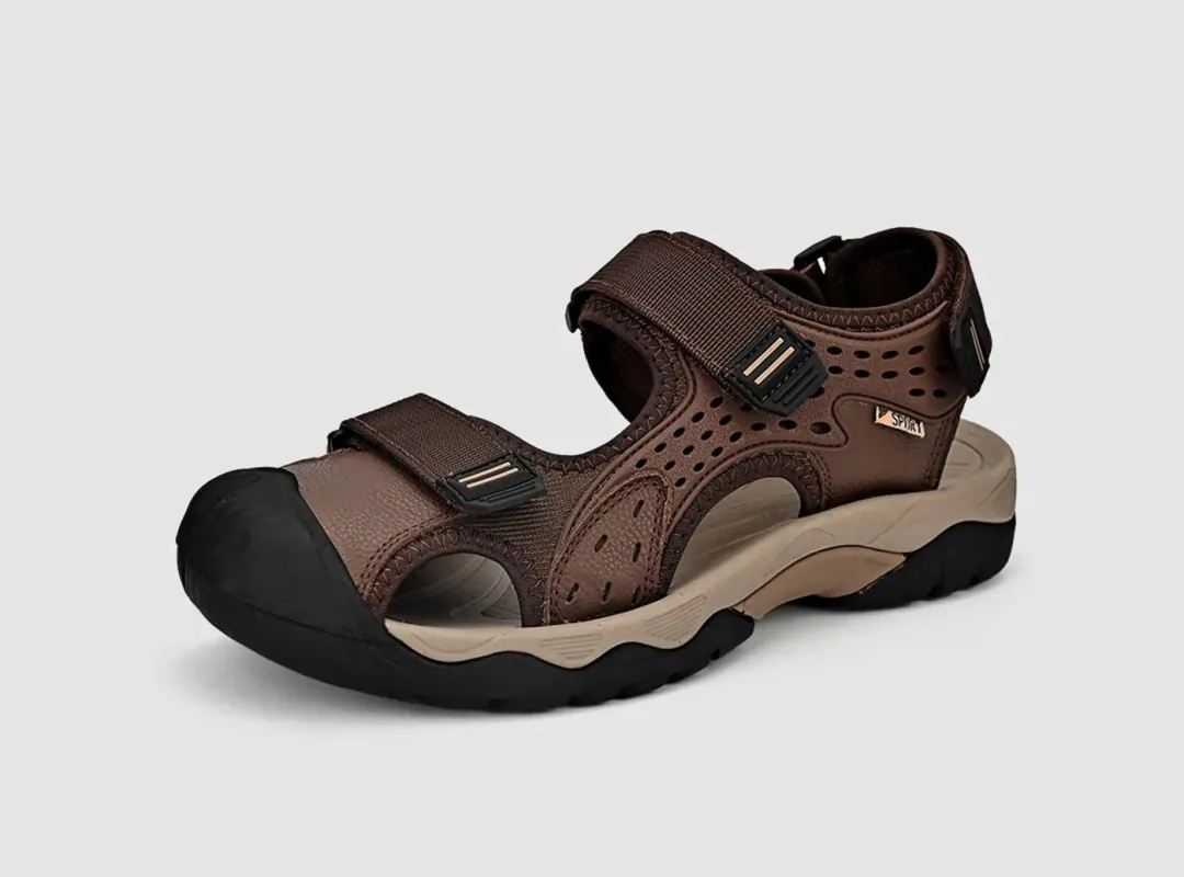 FitVille Men's Closed-Toe Outdoor Leather Sandals sold by FitVille