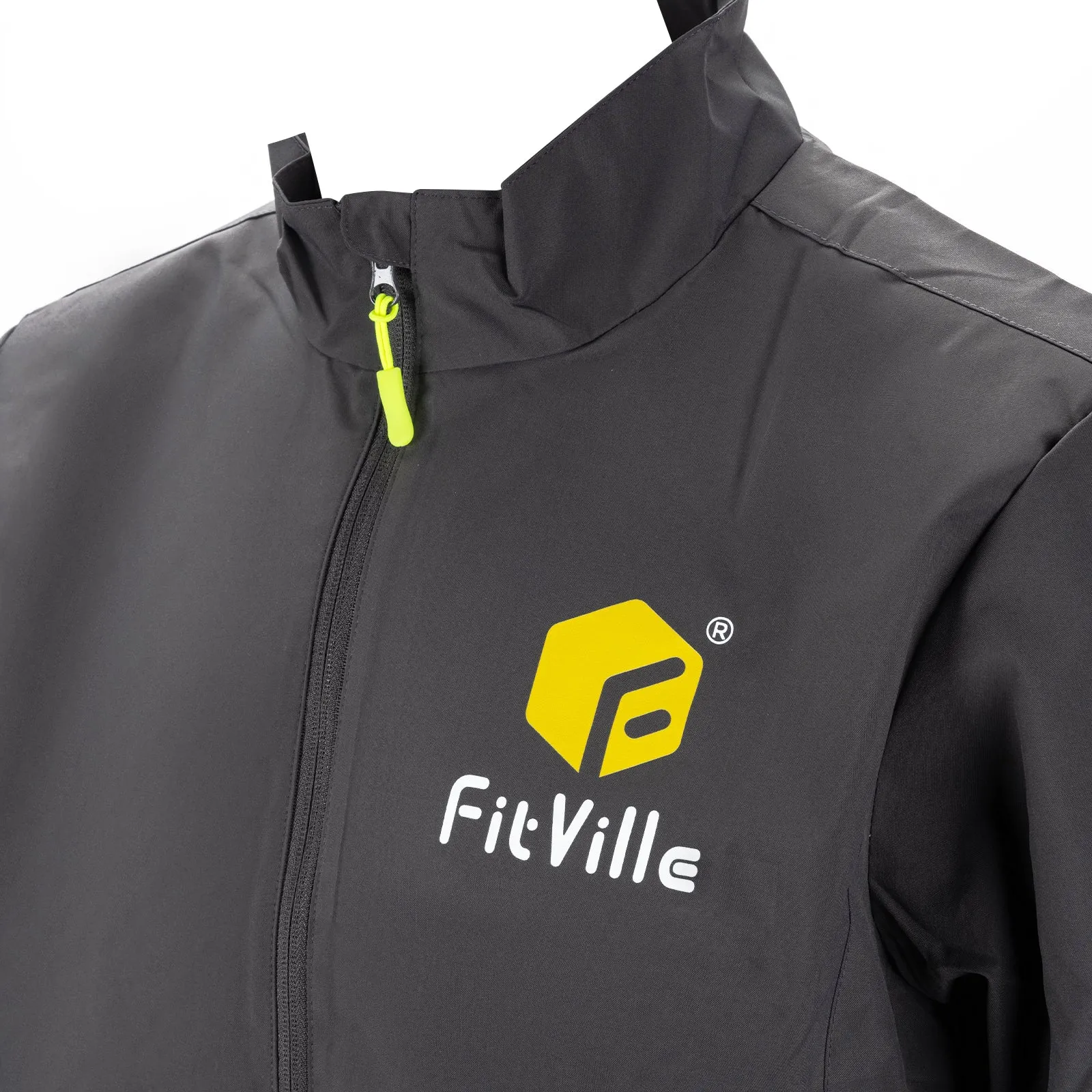 F FitVille Men’s HydroShield Jacket V2 – Breathable Windproof Rain Shell with Pit Zips & Hood for Cycling, Trekking & Outdoor Sports Coat sold by FitVille product image thumbnail 5