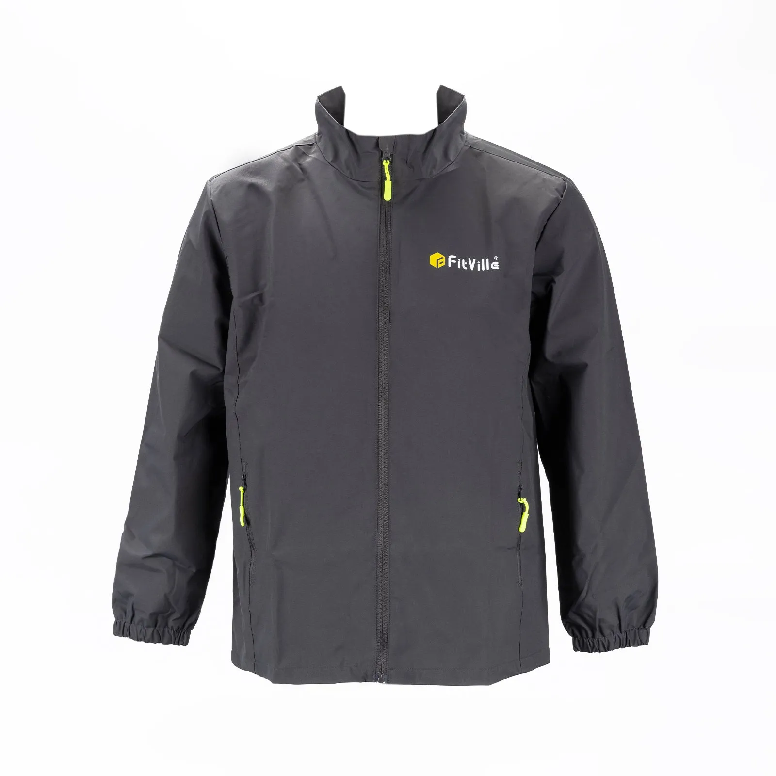 F FitVille Men’s HydroShield Jacket V1 – Lightweight Packable Raincoat Hoodie for Running, Hiking & Commuting Coat sold by FitVille