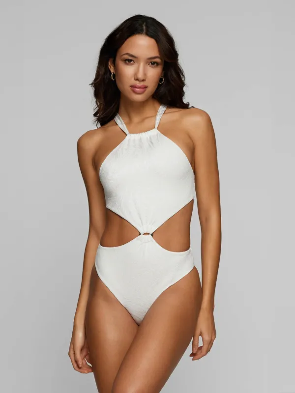 Sirena Halter Swimsuit - White Rock sold by Baiah
