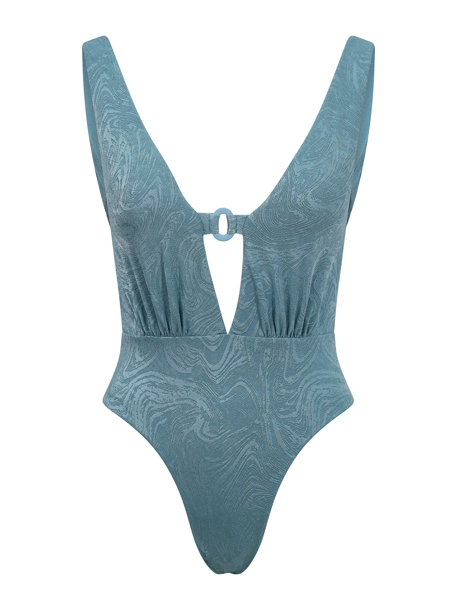 Siren Plunge Swimsuit - Teal Cloud sold by Baiah product image thumbnail 4