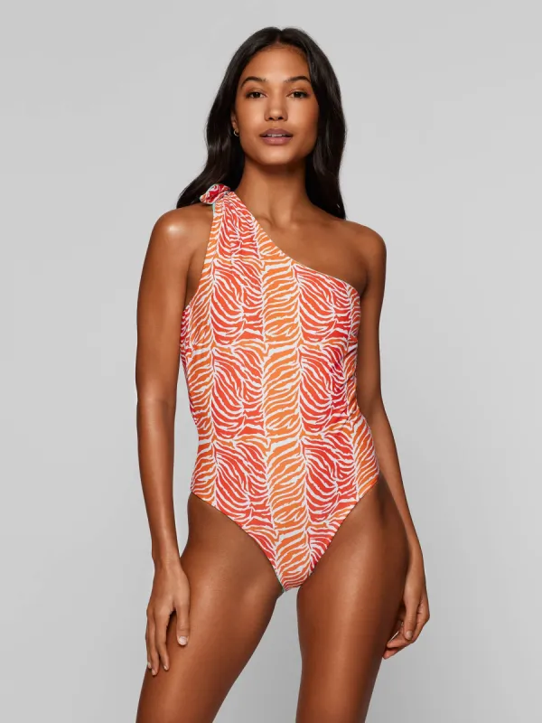 The Martinique One Piece - Tiger Leaf Print sold by Baiah