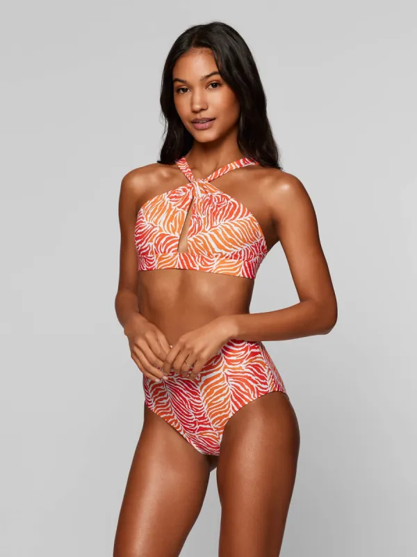The Saní Bikini Top - Tiger Leaf Print sold by Baiah