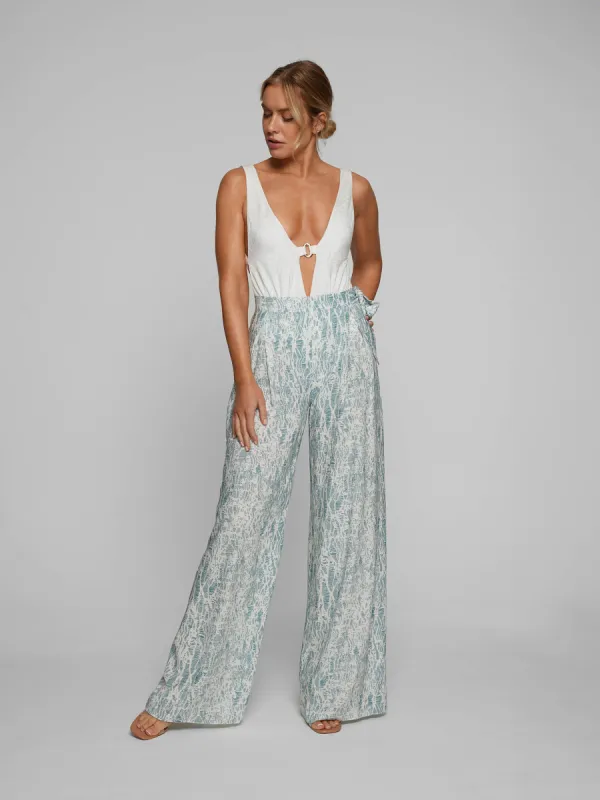 Santai Relaxed Trouser - Icy Rivulet Print sold by Baiah