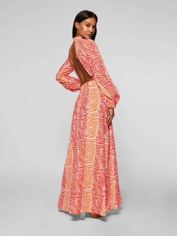 The Taillat Dress - Tiger Leaf Print sold by Baiah