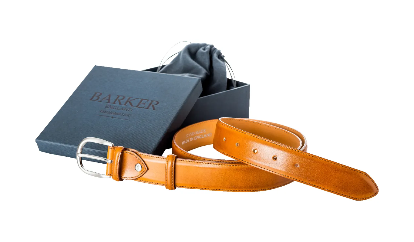 Plain Belt - Cedar Calf sold by Barker Shoes
