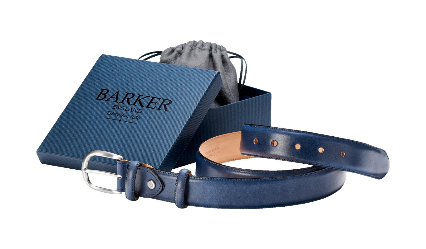 Plain Belt - Navy Hand Painted sold by Barker Shoes