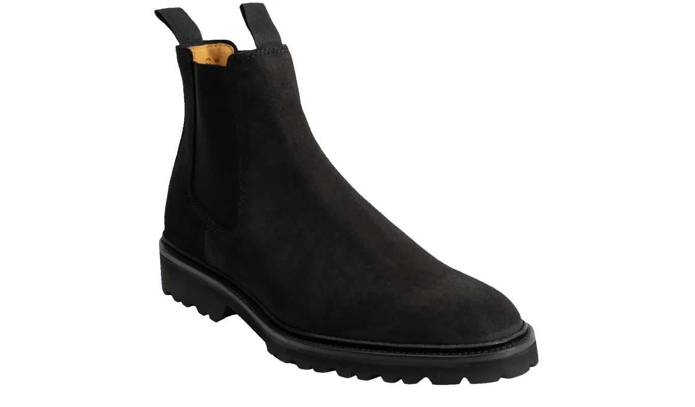 Camborne - Black Waxy Suede sold by Barker Shoes