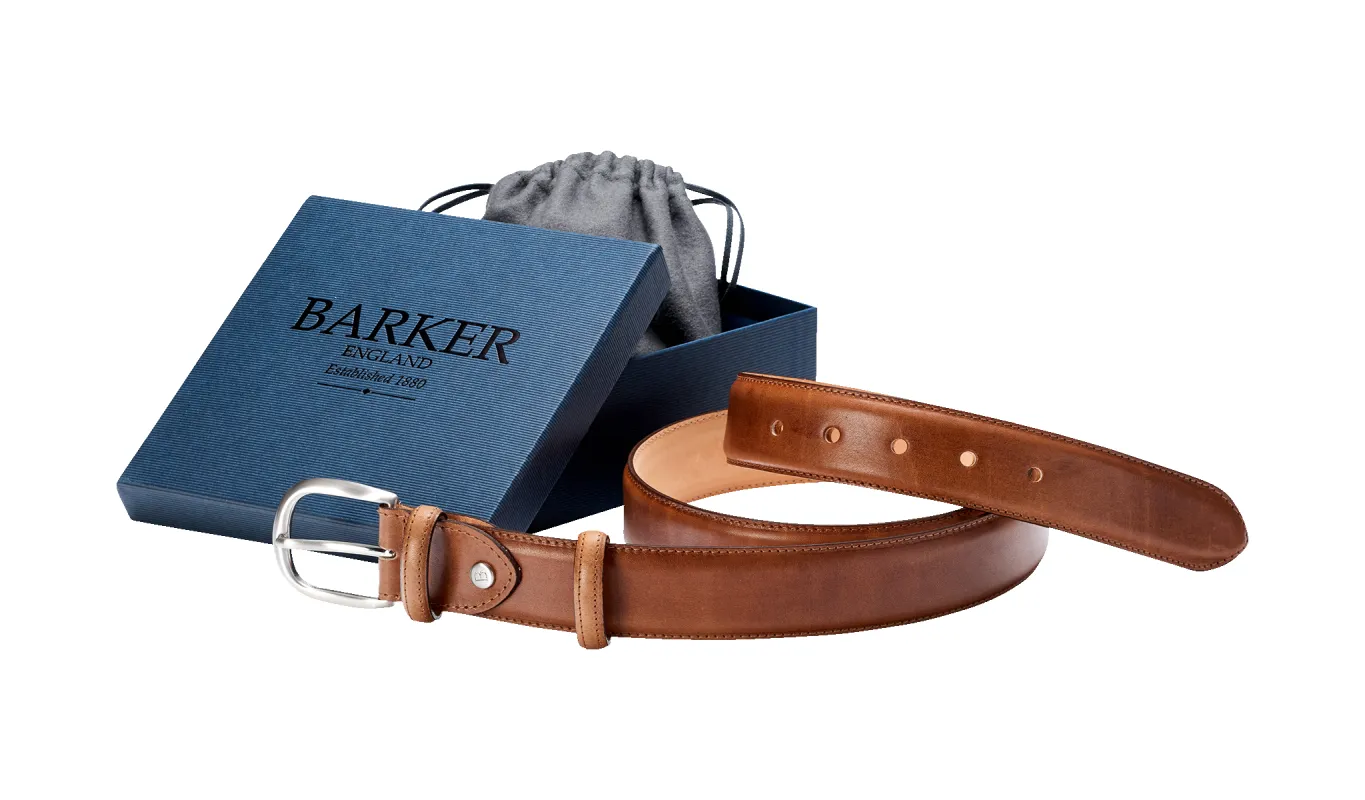 Plain Belt - Brown Hand Painted sold by Barker Shoes