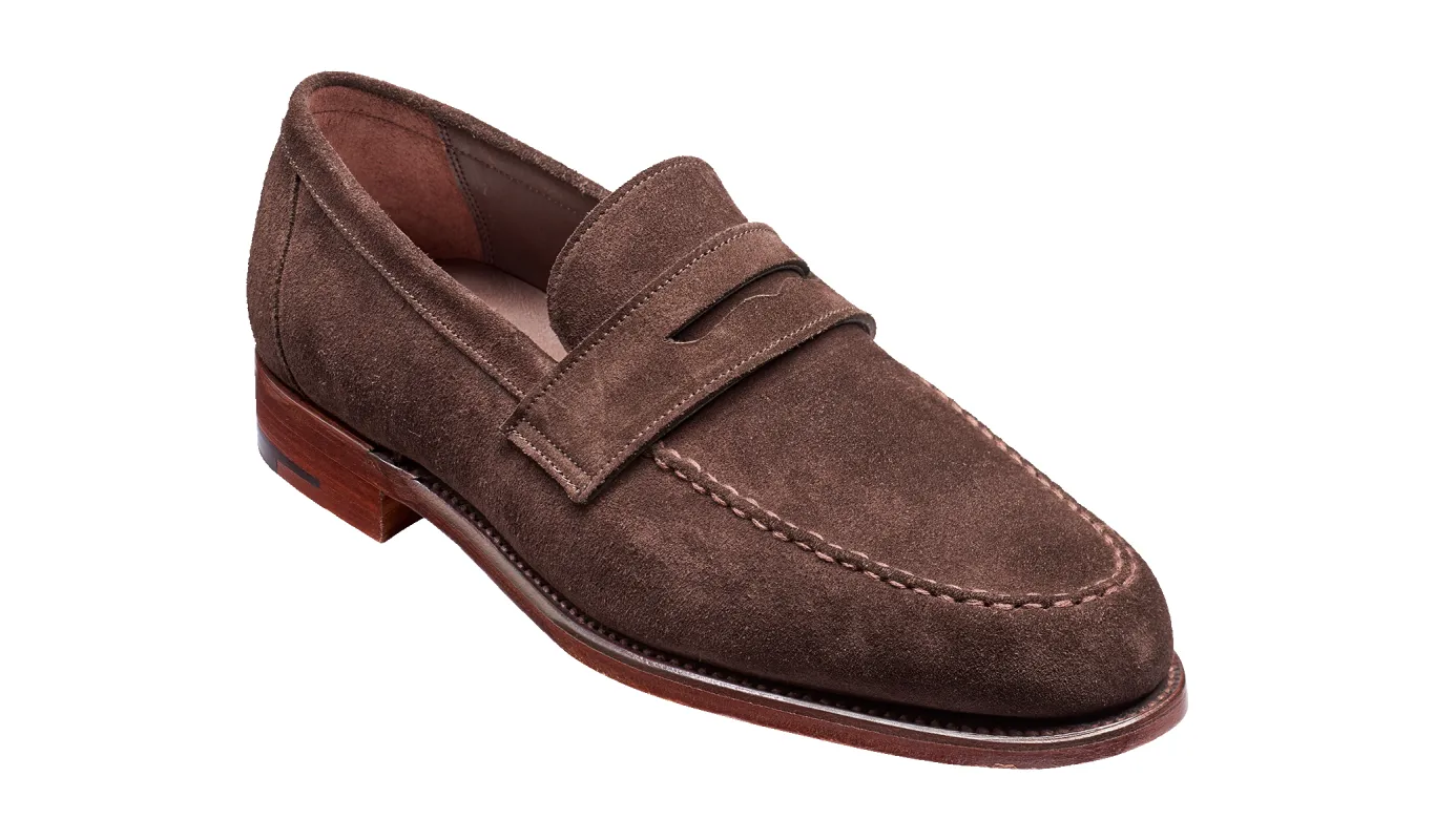 Jevington - Bitter Choc Suede sold by Barker Shoes
