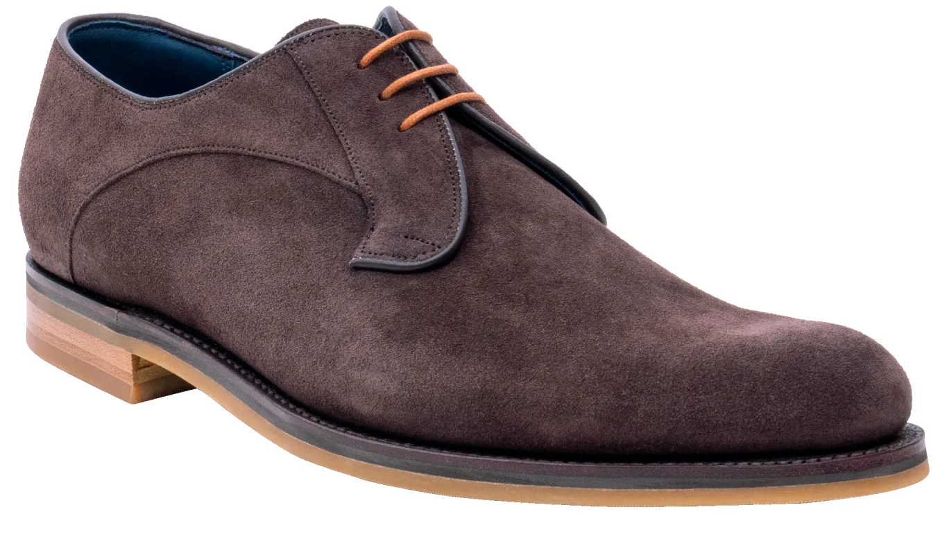 Derby - Bitta Choc Suede sold by Barker Shoes