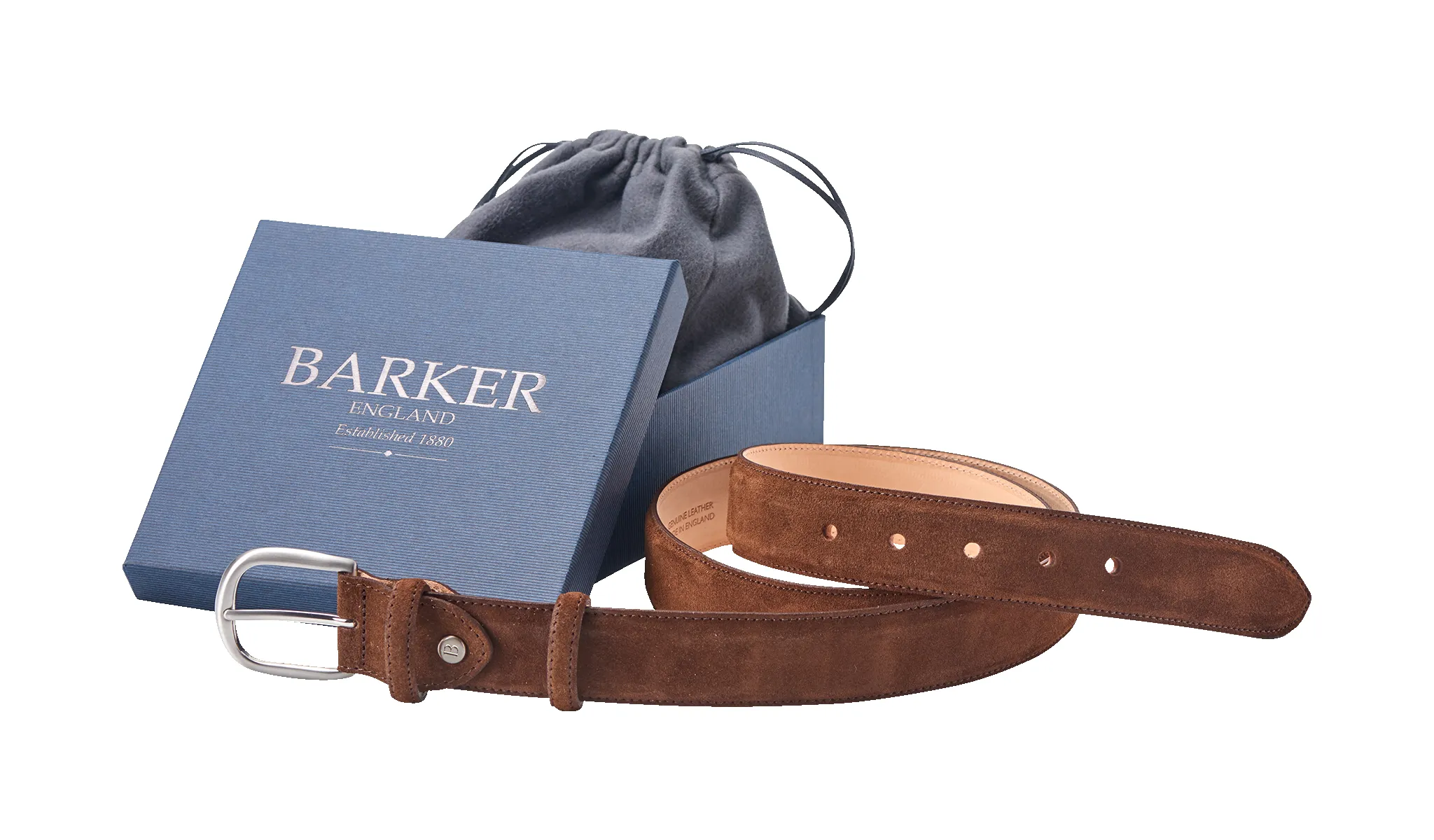 Plain Belt - Castagnia Suede sold by Barker Shoes