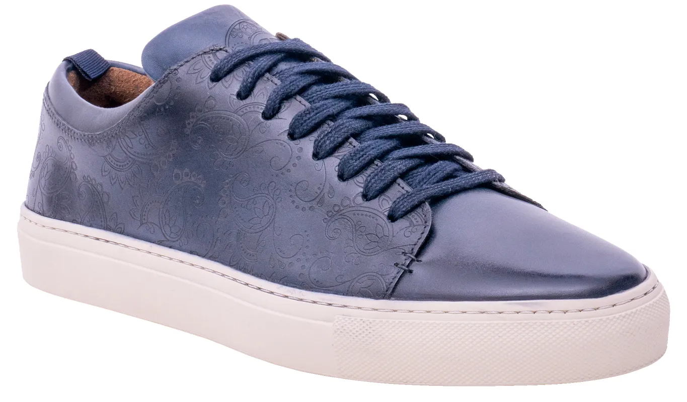 Paisely - Navy Hand Painted sold by Barker Shoes