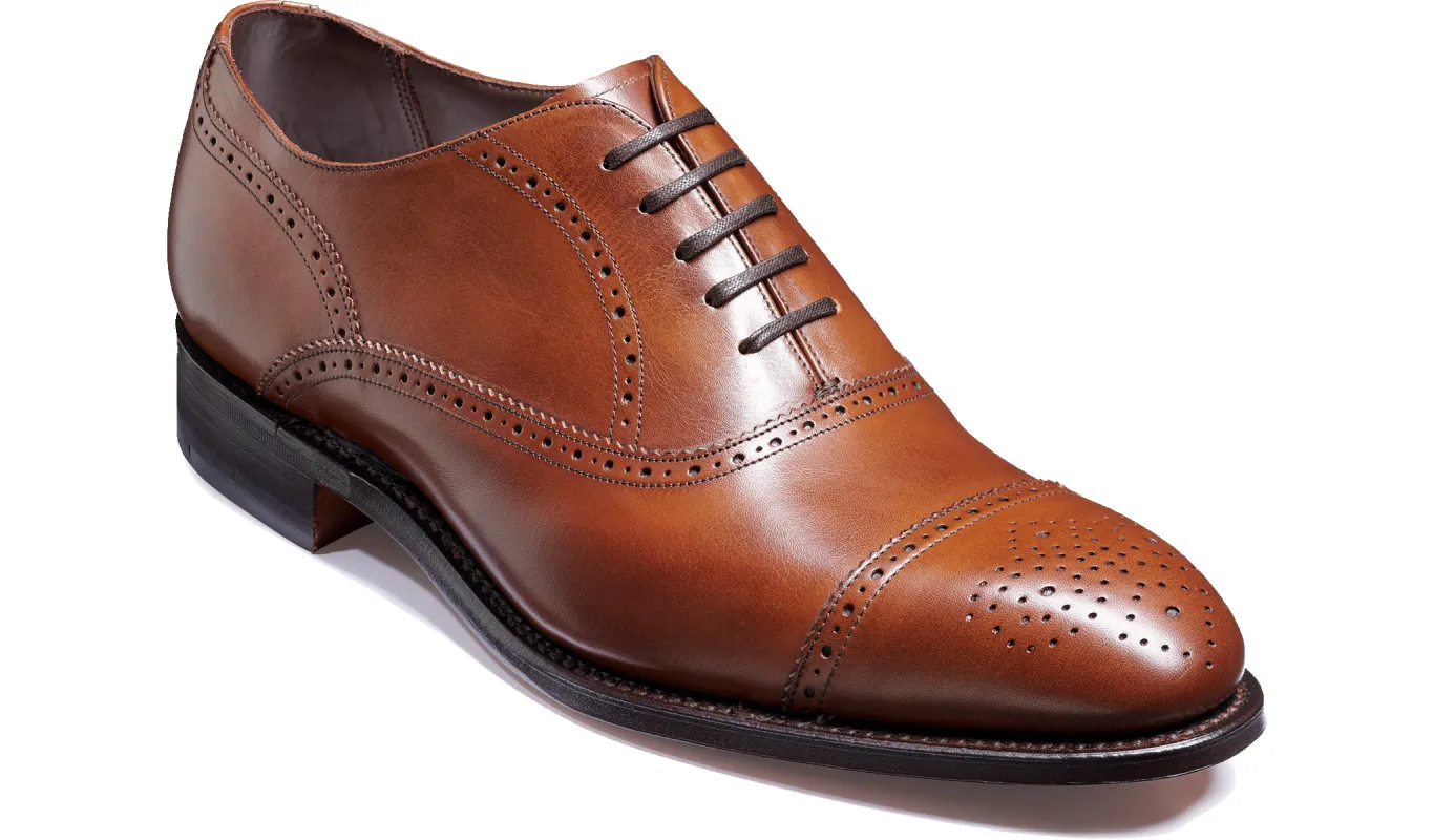 Brogue Cap Oxford - Walnut Calf sold by Barker Shoes