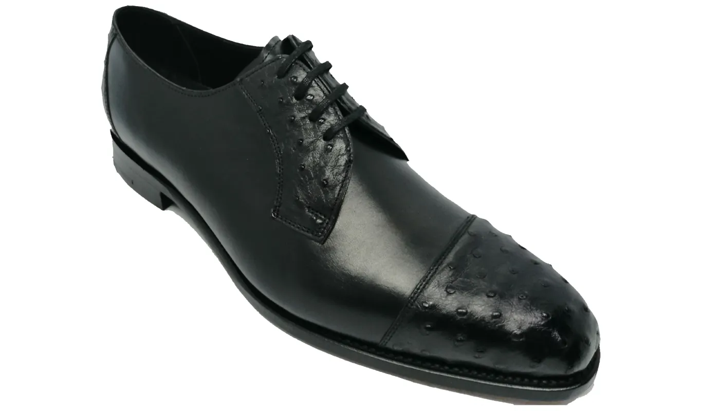 Dorchester - Black Calf / Ostrich sold by Barker Shoes