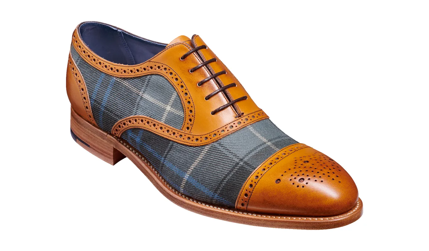 Hursley - Cedar Calf / Check Fabric sold by Barker Shoes