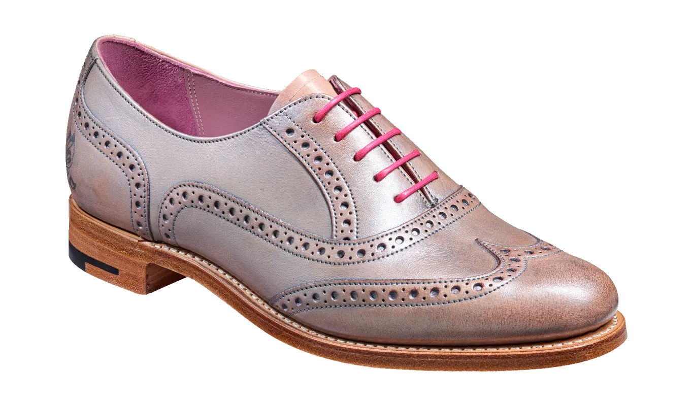 Santina - Lilac / Silver Hand Painted made by Barker Shoes