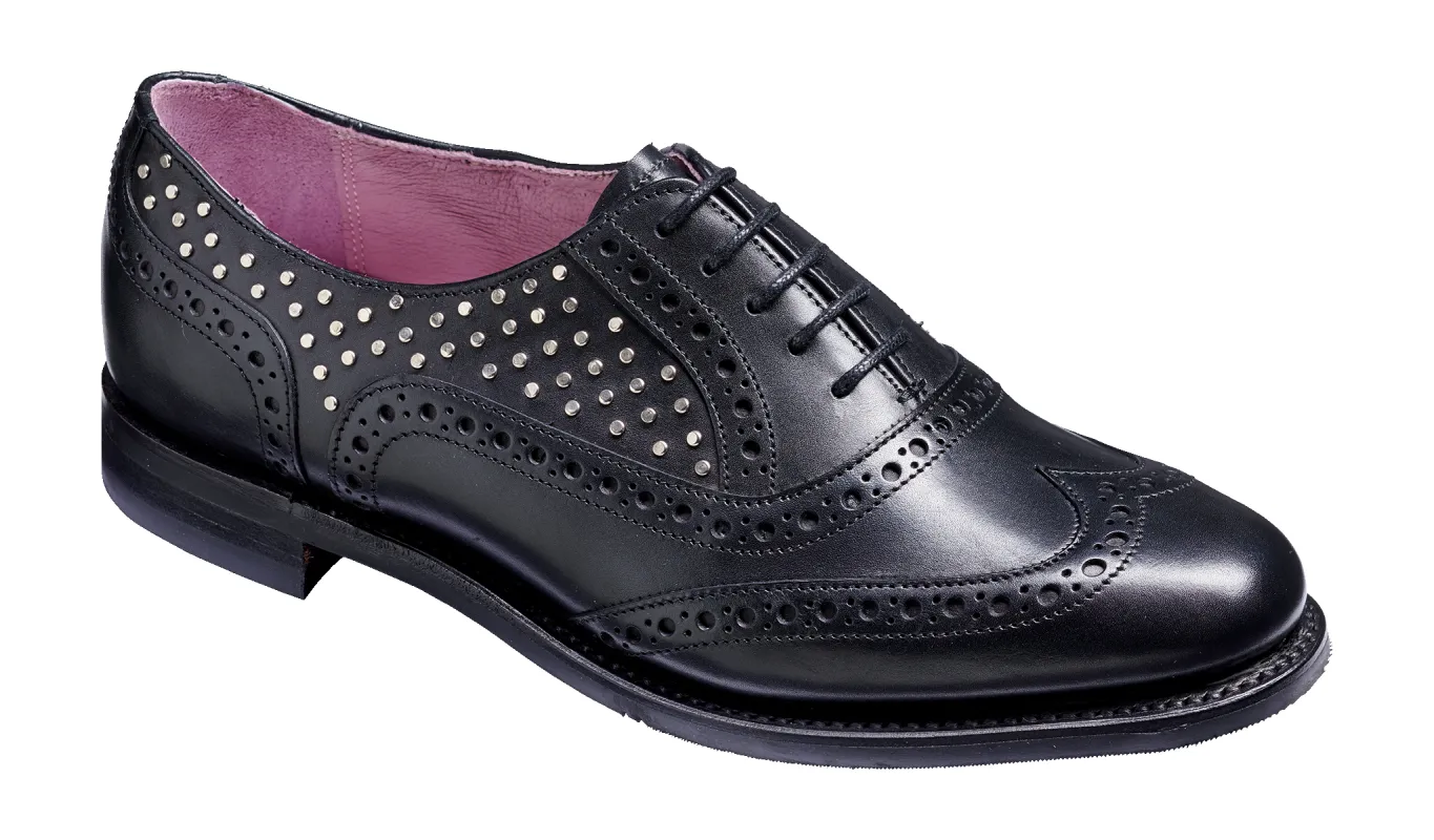 Freya - Black Calf / Studs made by Barker Shoes