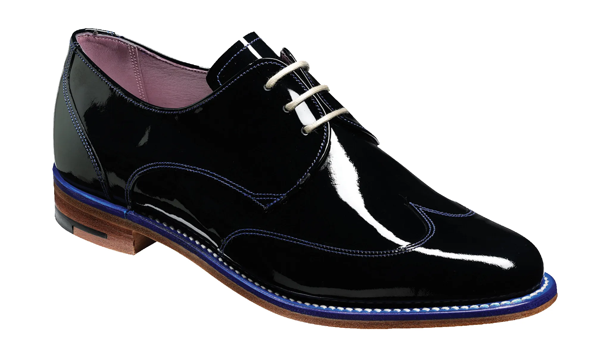 Charlie - Navy Patent sold by Barker Shoes