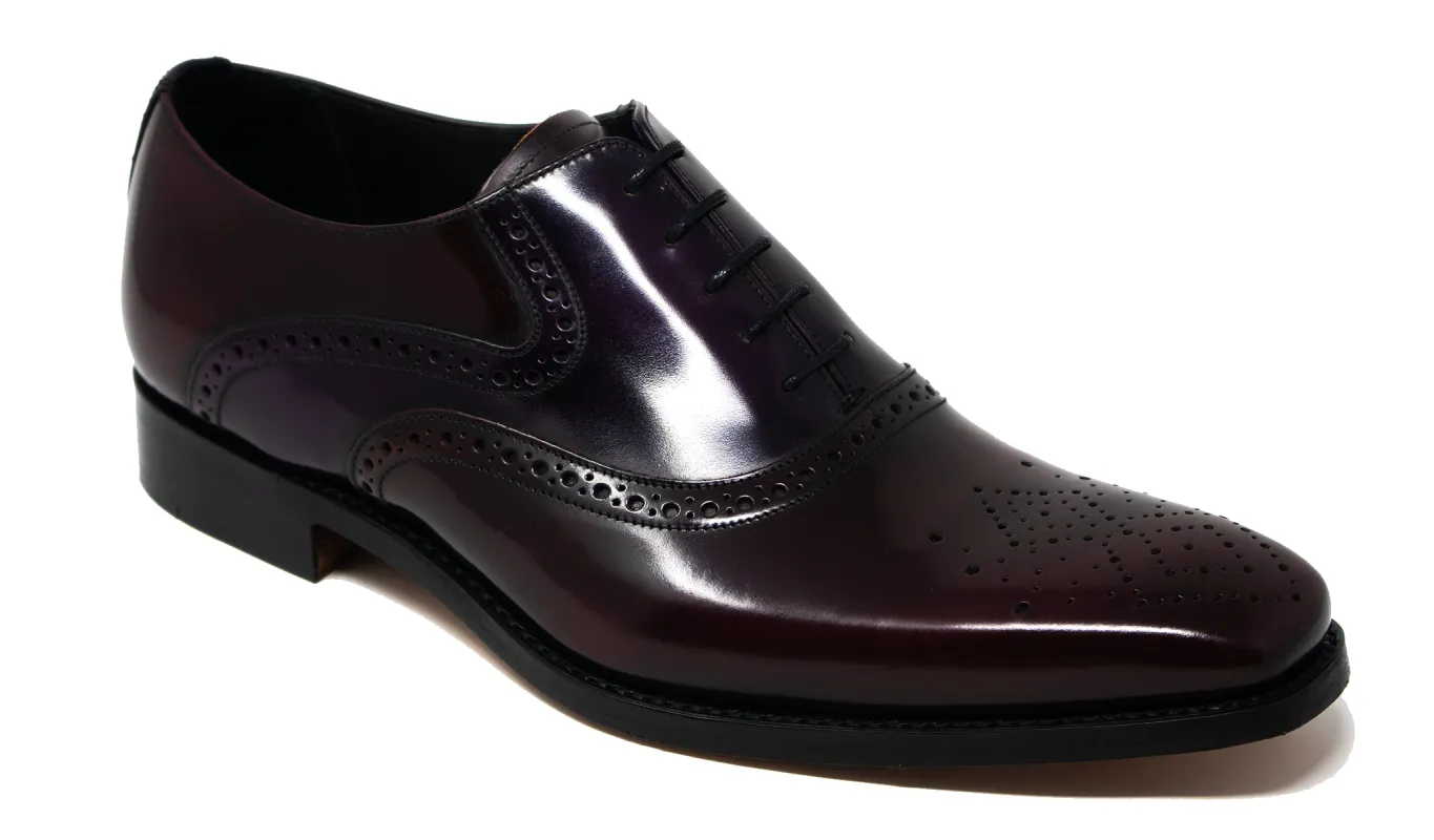 Langley - Burgundy Aubergine Hi-Shine sold by Barker Shoes