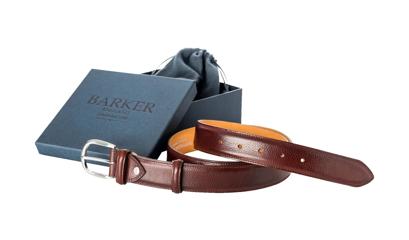 Plain Belt - Cherry Grain sold by Barker Shoes