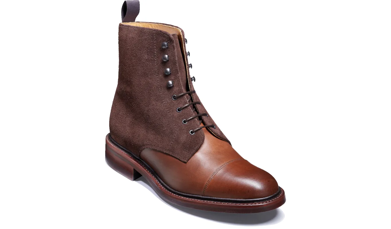 Lambourn - Dark Brown Calf Suede sold by Barker Shoes