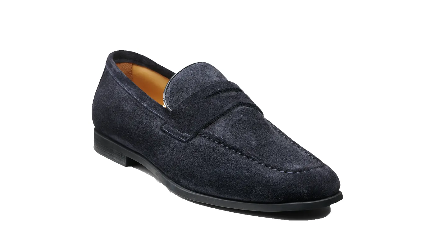 Capri - Navy Suede sold by Barker Shoes