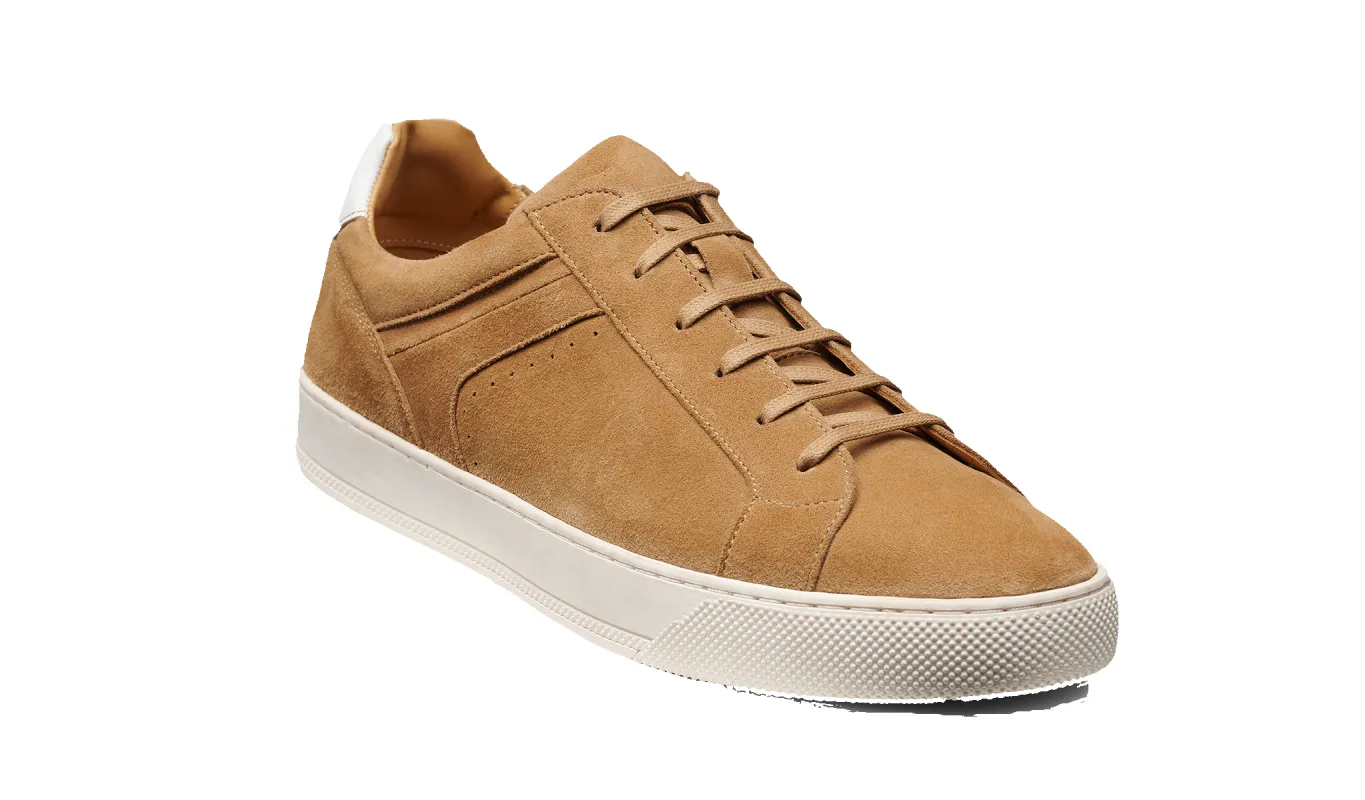 Skylar - Camel Suede White Tab sold by Barker Shoes