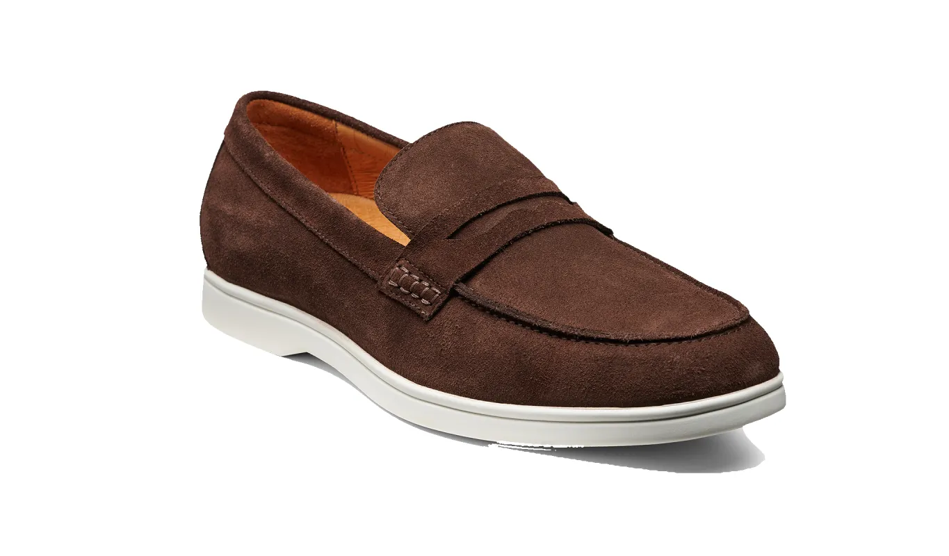 Santiago - Coffee Suede White Sole sold by Barker Shoes
