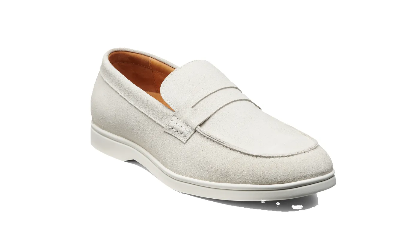 Santiago - White Suede White Sole sold by Barker Shoes