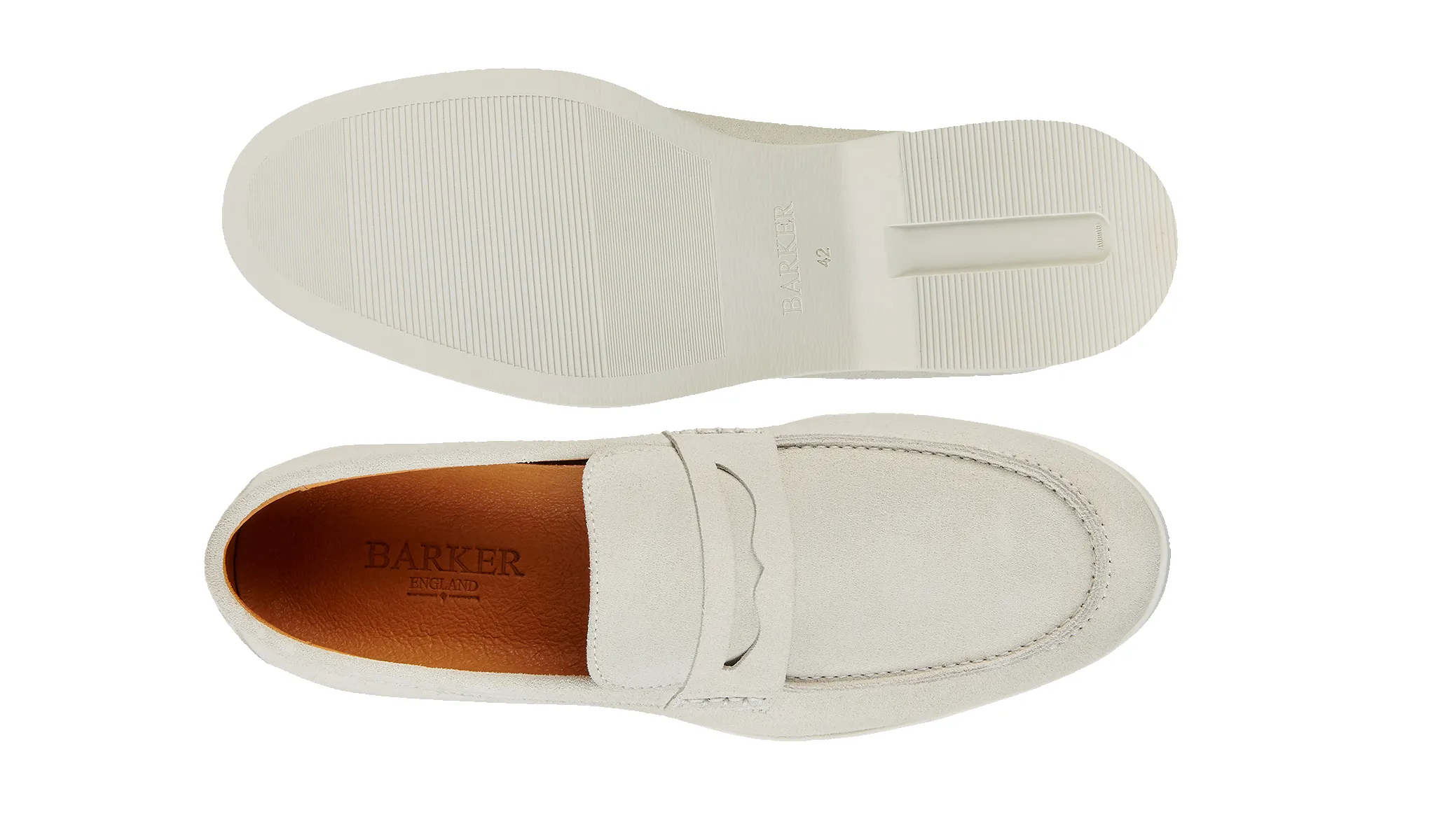 Santiago - White Suede White Sole sold by Barker Shoes product image thumbnail 3