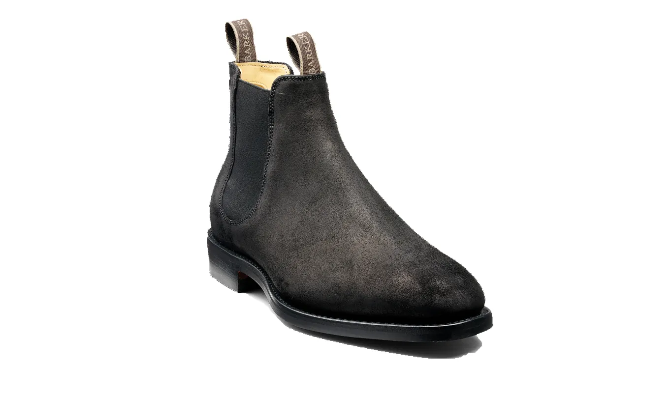 Sutton - Black Waxy Suede sold by Barker Shoes
