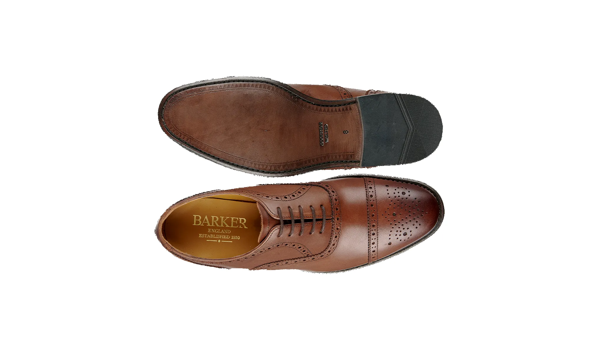 Oxford Brogue - Dark Tan Calf sold by Barker Shoes product image thumbnail 4