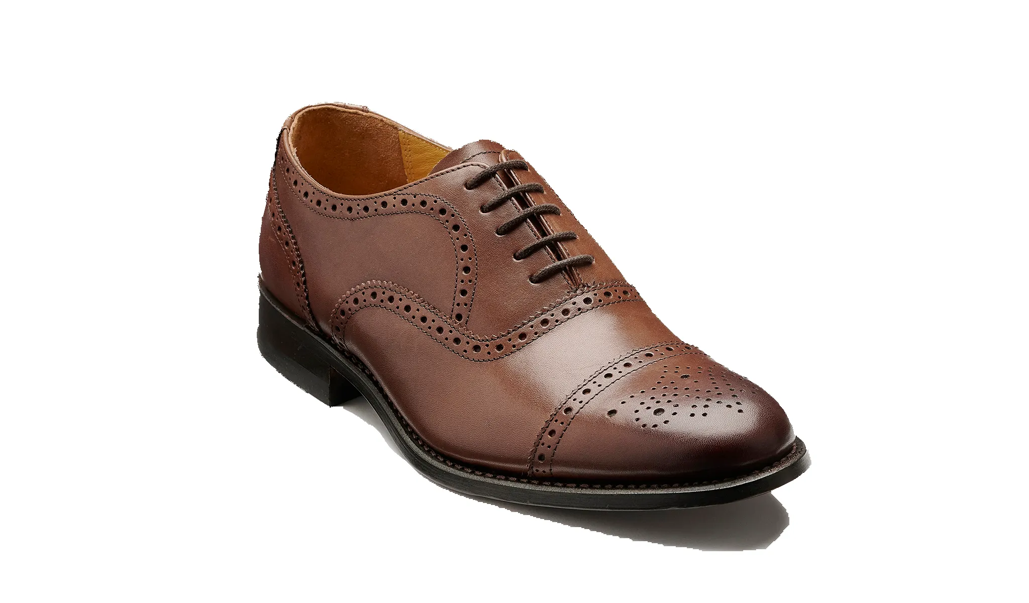 Oxford Brogue - Dark Tan Calf sold by Barker Shoes