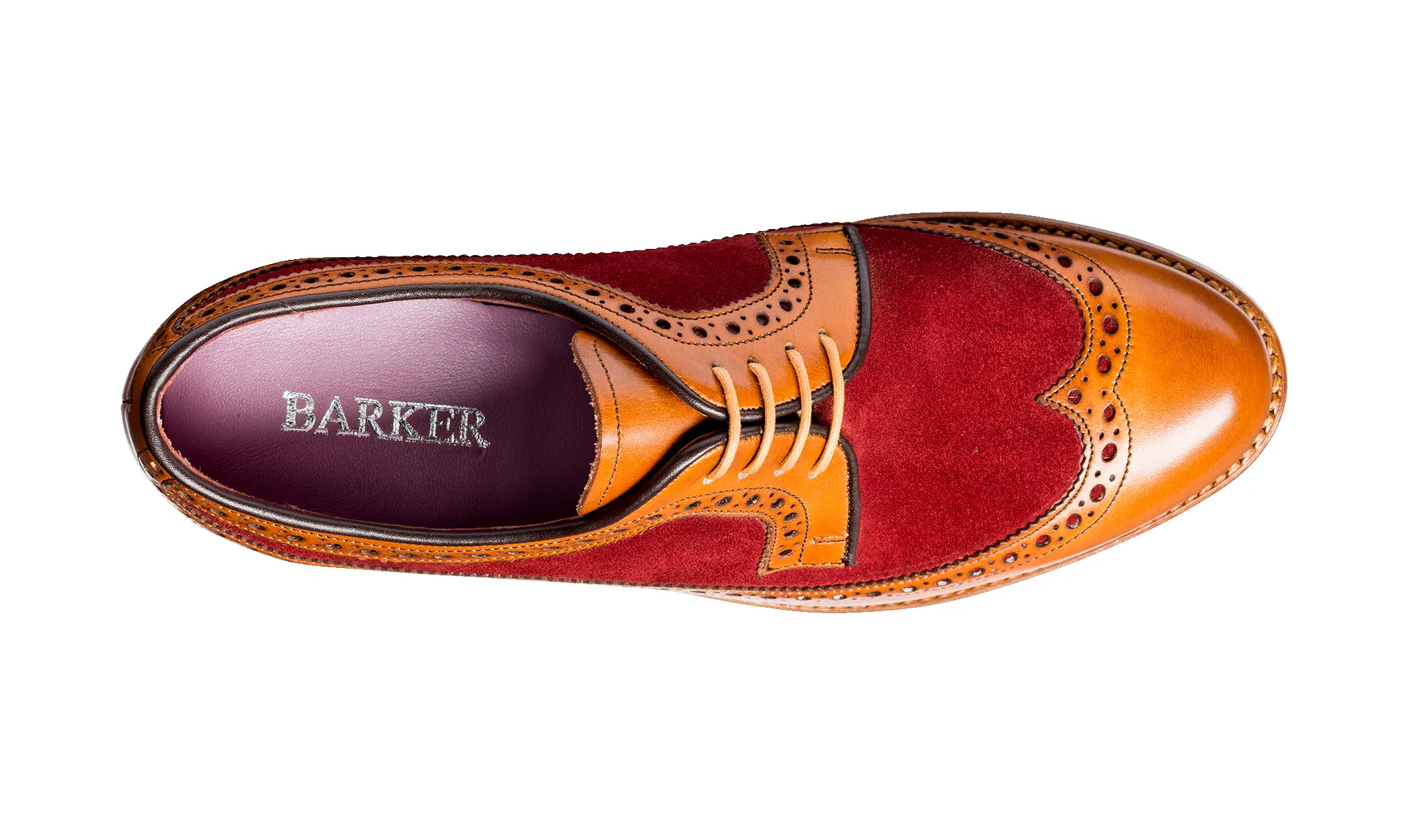 Abbey - Cedar Calf / Burgundy Suede sold by Barker Shoes product image thumbnail 3