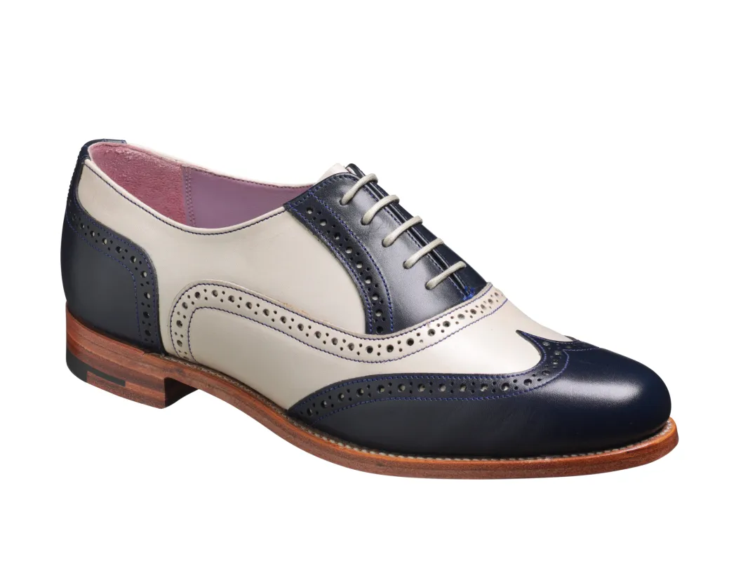 Freya - Navy Beige Calf made by Barker Shoes