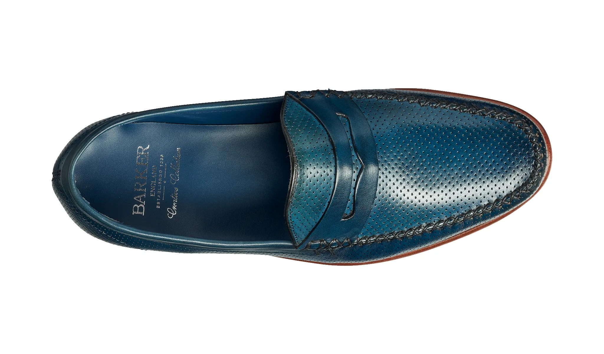 William - Navy Perf Hand Painted / Blue Saddle sold by Barker Shoes product image thumbnail 3