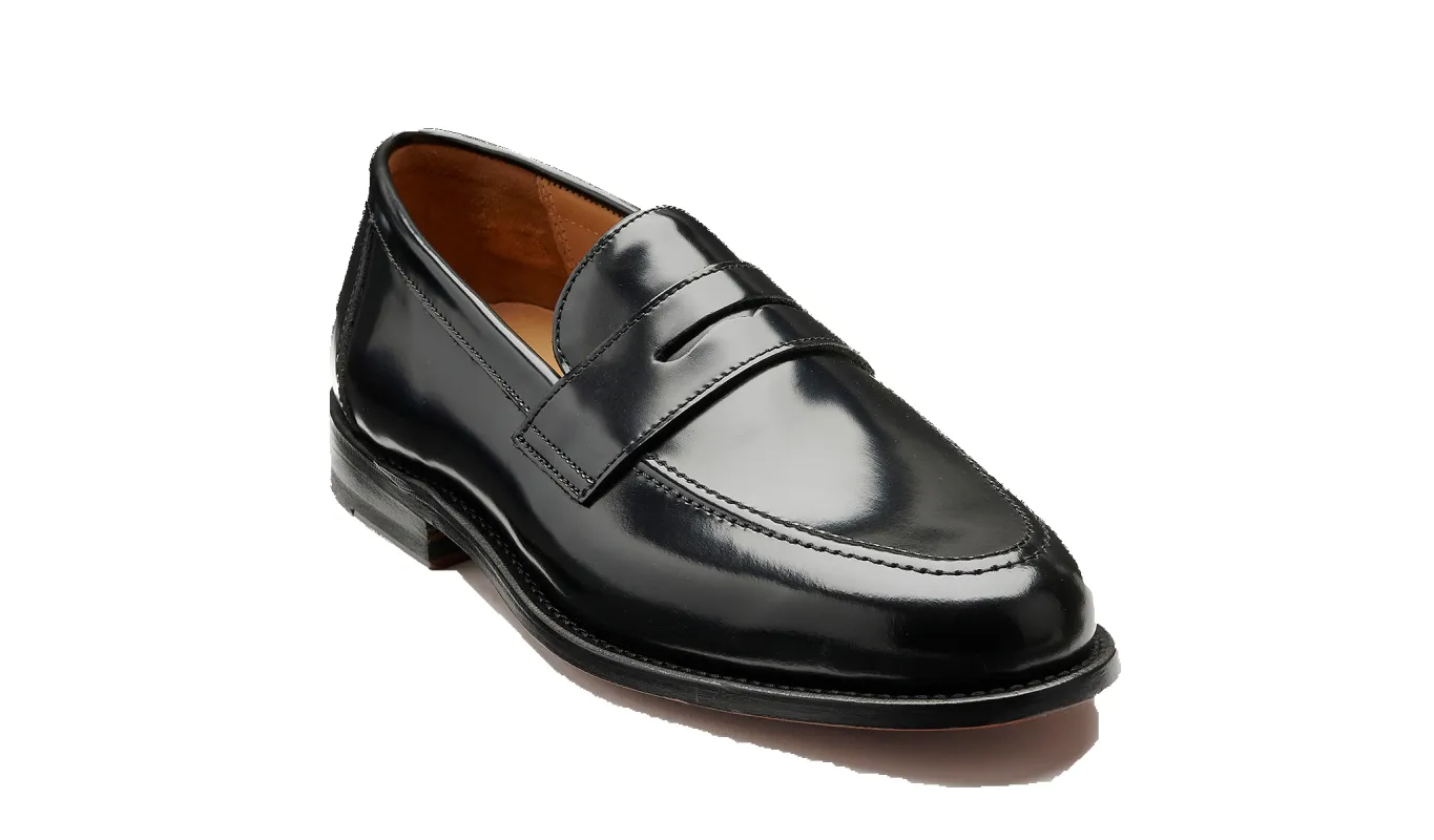 Stansted - Black Hi Shine made by Barker Shoes