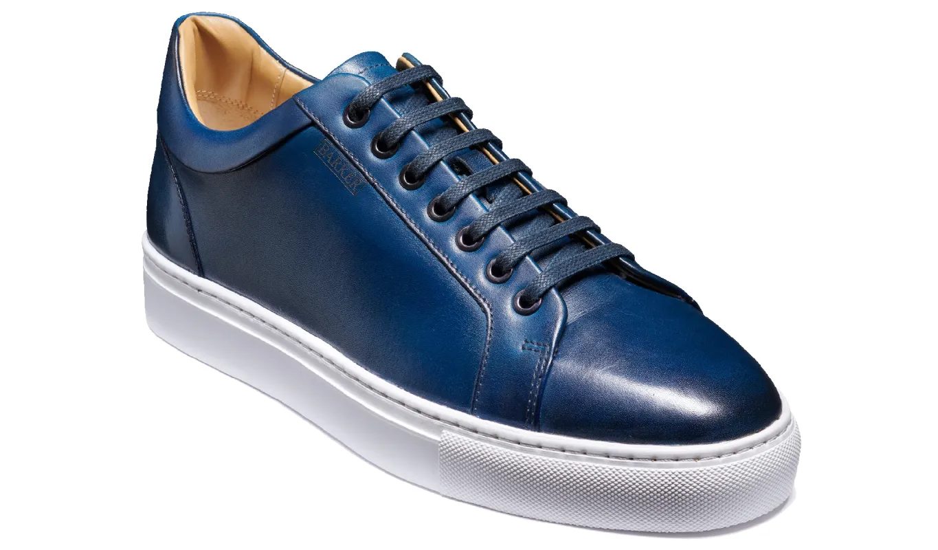 Sam - Navy Hand Painted sold by Barker Shoes