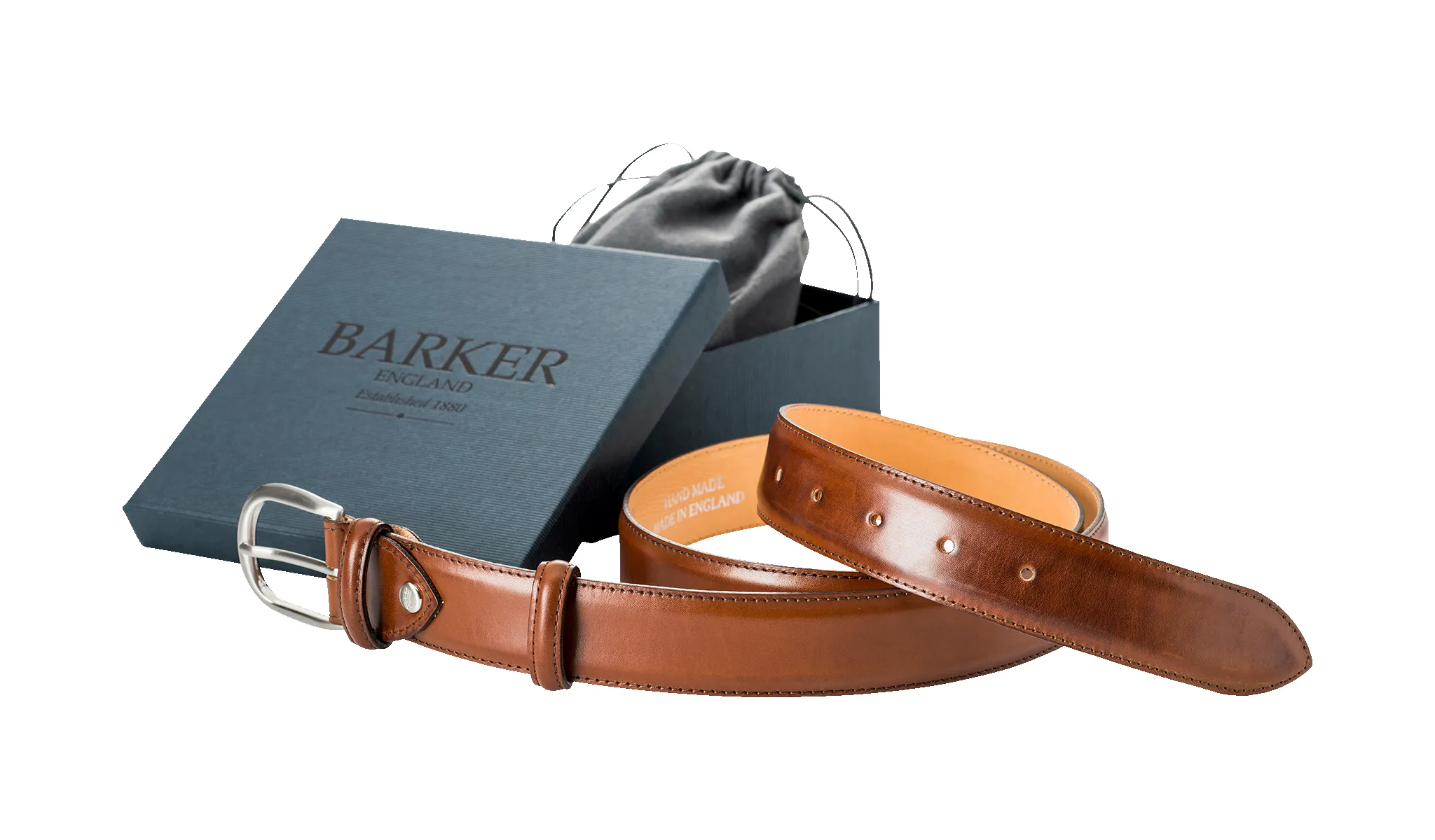 Plain Belt - Walnut Calf sold by Barker Shoes