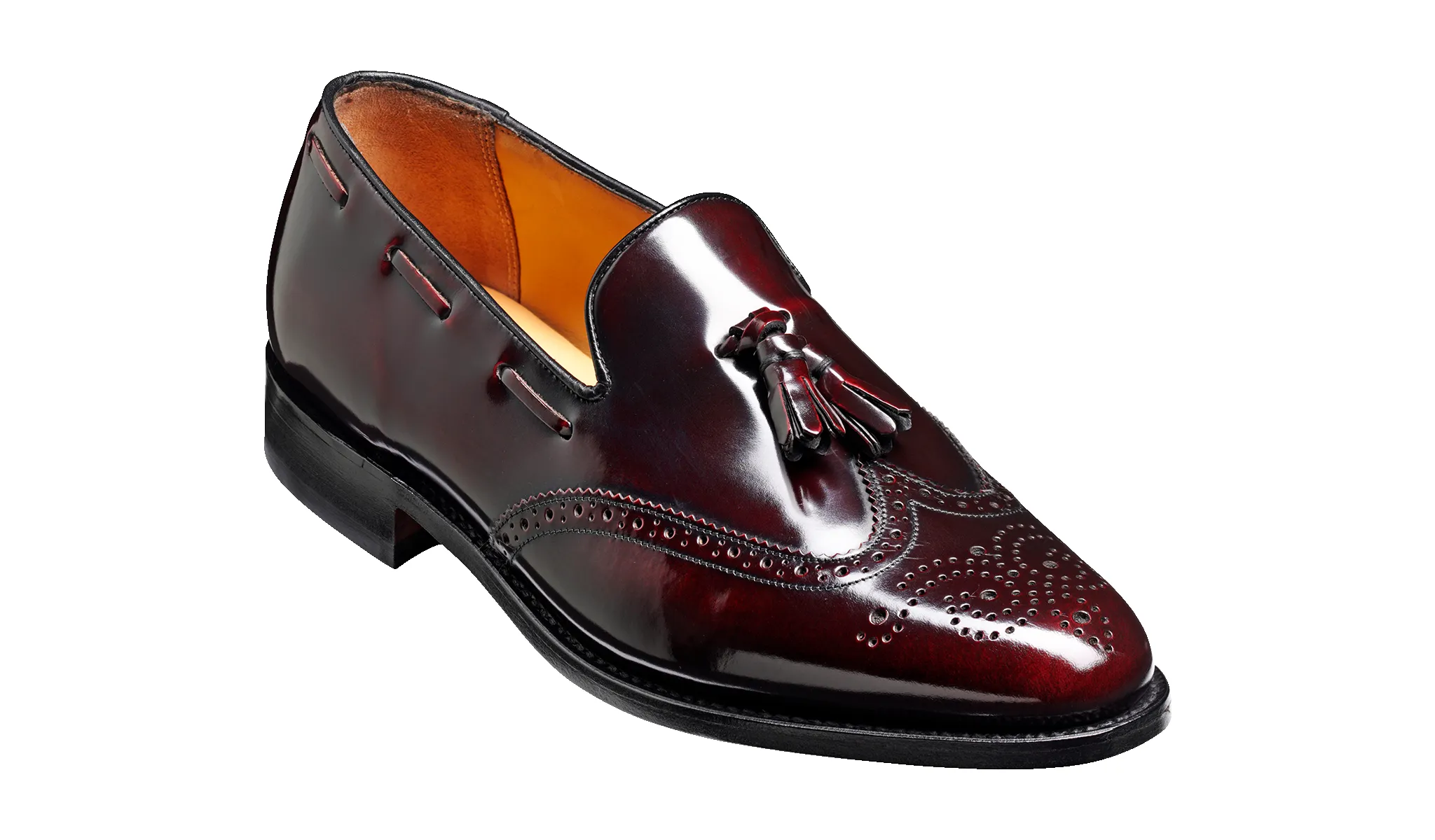 Clive - Burgundy Hi-Shine sold by Barker Shoes